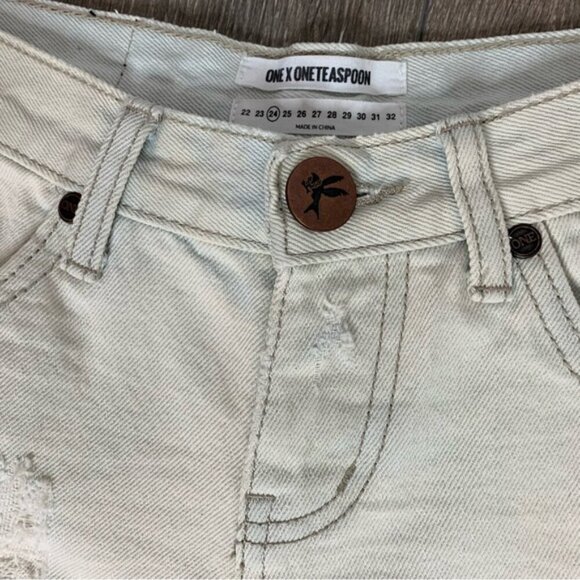 One Teaspoon Xanthe Awesome Baggies Jeans Boyfriend Distressed Light wash 24 - Picture 8 of 16